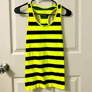 Woman’s Black & Yellow Striped Athletic Tank Top